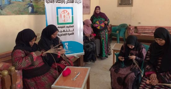 دورات للمشغولات اليدوية والحرف البيئية للسيدات بقرى "حياة كريمة"..صور