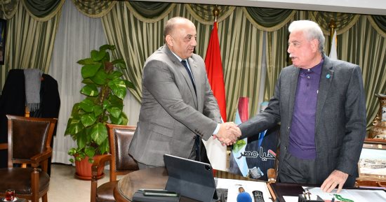 محافظ جنوب سيناء يستقبل رئيس الهيئة العامة للخدمات البيطرية فى ختام جولته للمحافظة