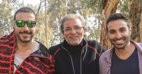 أحمد فهمى مع السعدنى وخالد يوسف من كواليس تصوير مسلسل "سره الباتع"