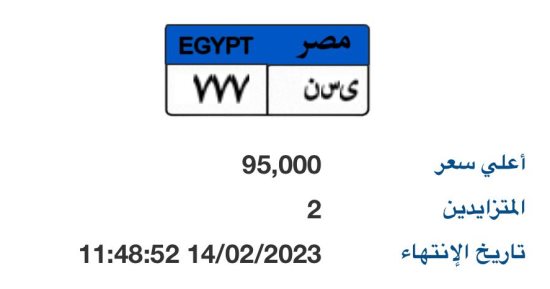 اختار لوحتك.. مزاد على لوحات سيارات مميزة أبرزها يصل لـ750 ألف جنيه.. صور