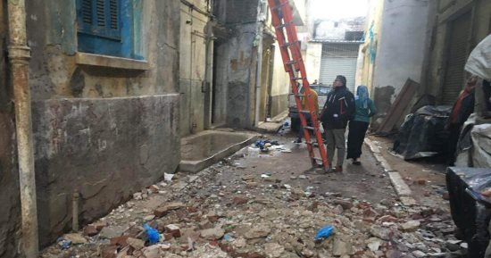 انهيار شرفة عقار فى منطقة اللبان غرب الإسكندرية دون إصابات