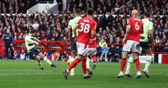 مانشستر سيتي يتعادل مع نوتينجهام فى الدوري الإنجليزي