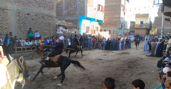 أهالى قرية العشى بالأقصر يختتمون المولد السنوى بالمرماح والتحطيب..صور