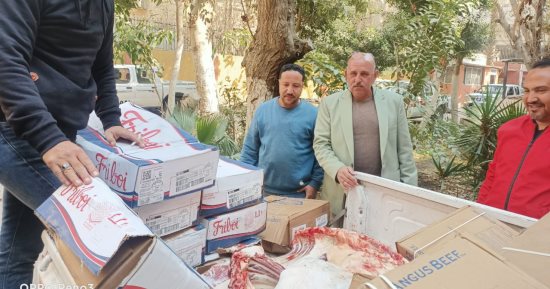 ضبط 372 كجم لحوم غير صالحة للاستهلاك الآدمى فى مجزر بالعمرانية