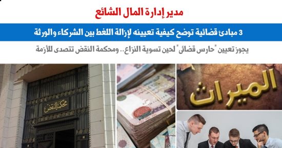 3 مبادئ قضائية توضح كيفية تعيين مدير إدارة المال الشائع.. نقلا عن "برلماني"