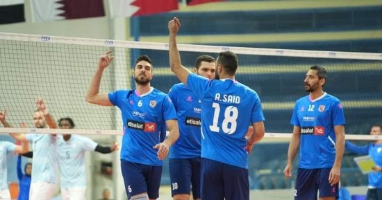 الأهلى يهزم الوكرة القطرى ويتأهل لربع نهائى البطولة العربية للطائرة