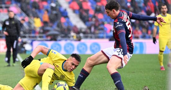 إنتر ميلان يسقط أمام بولونيا فى الدوري الإيطالي.. فيديو 