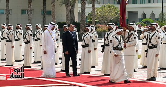 صور مراسم الاستقبال الرسمى لرئيس الوزراء من نظيره القطرى