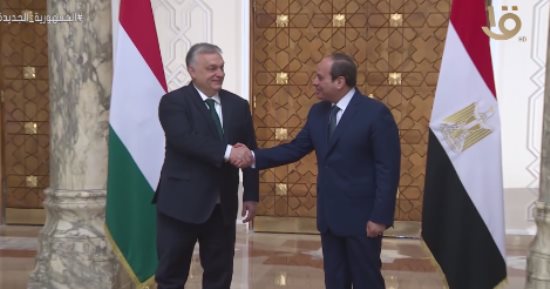 الرئيس السيسى يستقبل رئيس وزراء المجر فور وصوله قصر الاتحادية
