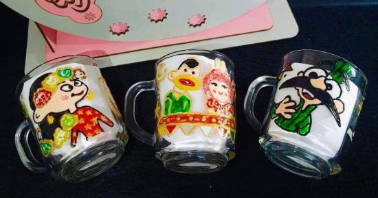 بوجي وطمطم ودياسطي.. منى تبدع في رسم شخصيات رمضان على "الكبايات"