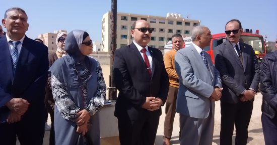 الشبكة الوطنية للطوارئ تجري بيانًا عمليًّا بمدارس الإسماعيلية في حالة حدوث حريق