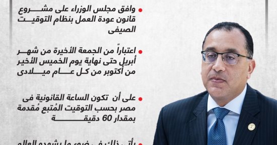 آخر جمعة فى أبريل.. عودة العمل بالتوقيت الصيفى.. إنفوجراف