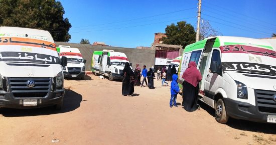 قوافل طبية مجانية بقريتى وادى عبادى وعنيبة ضمن حياة كريمة فى أسوان.. صور