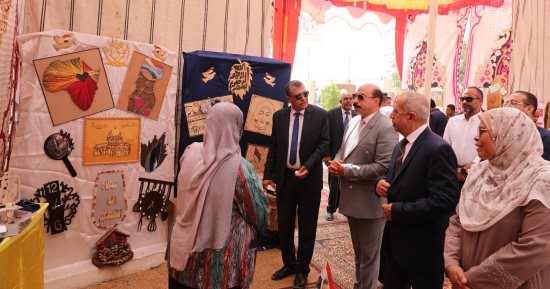 محافظ أسوان يفتتح المعرض الختامى للأنشطة ويصرف 100 ألف جنيه مكافأة