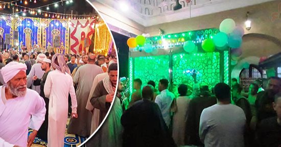 أهالى الأقصر يختتمون ليالى موالد النصف من شعبان.. ختام مولد القطب أبو الحجاج الأقصرى بزيارة الضريح والذكر للشيخ أمين الدشناوى.. انتهاء احتفالات مولد الأمير غانم بن عياض.. و"الملاهى" و"التحطيب" أبرز العادات