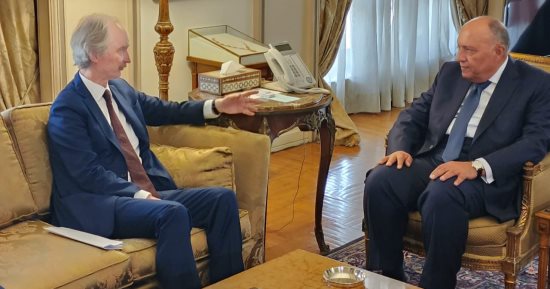 وزير الخارجية يستقبل مبعوث الأمم المتحدة الخاص إلى سوريا بمقر الوزارة