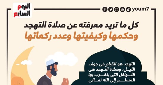 إنفوجراف.. كل ما تريد معرفته عن صلاة التهجد وحكمها وكيفيتها وعدد ركعاتها