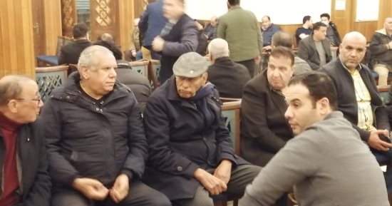 أحمد بدير ولوسى ولقاء سويدان وخالد جلال فى عزاء زوجة مجدى فكرى