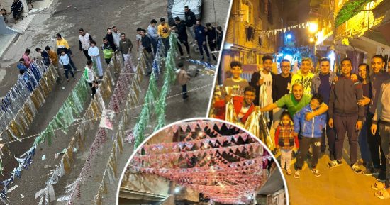 أهو جه يا ولاد.. شوارع شبرا الخيمة فى حلة جديدة احتفالا بقدوم رمضان.. تنافس على تعليق الزينة والفوانيس.. مسلمون ومسيحيون يتشاركون فى تزيين الأزقة والحوارى.. وشاب مسيحي: سننظم إفطارا وسحورا جماعيا للأهالي.. صور