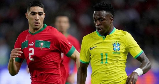 المغرب تتقدم على البرازيل بهدف بوفال في شوط مثير.. فيديو