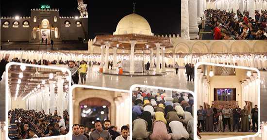 صلاة التراويح بمسجد عمرو بن العاص فى خامس ليالى شهر رمضان المبارك