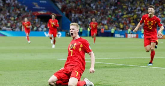مدفع الإفطار.. دى بروين يطيح بالبرازيل خارج مونديال 2018