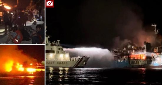مصرع 12 شخصا جراء حريق فى سفينة ركاب بالفلبين.. صور