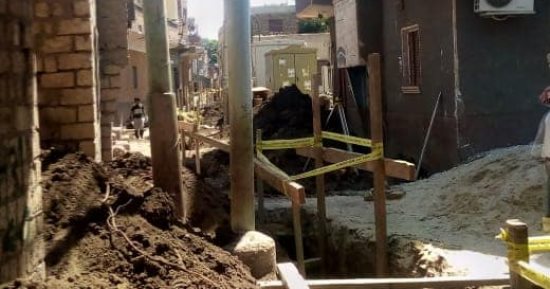 حياة كريمة.. مد شبكة الصرف الصحى بقرية بهبشين فى بنى سويف
