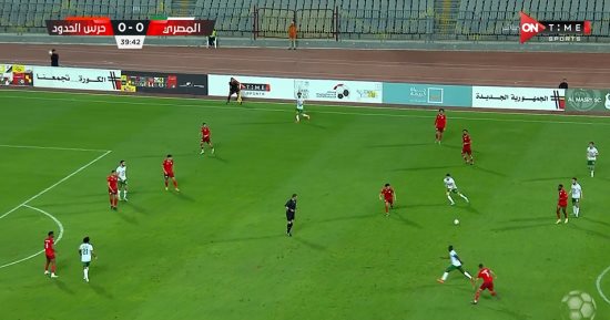 المصرى يتعادل سلبيًا مع حرس الحدود فى الشوط الأول