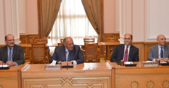 وزير الخارجية يستقبل أعضاء غرفة التجارة الأمريكية.. صور 