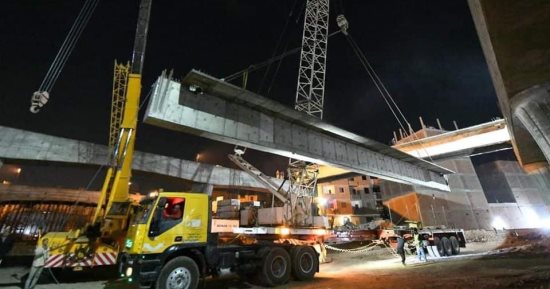 أعمال تنفيذ كوبرى البراجيل القطاع الأول من محور 26 يوليو الجديد.. صور