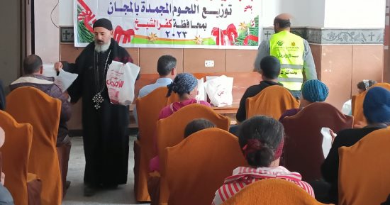 تضامن كفر الشيخ توزع لحوما على الأسر الأولى بالرعاية في الحامول