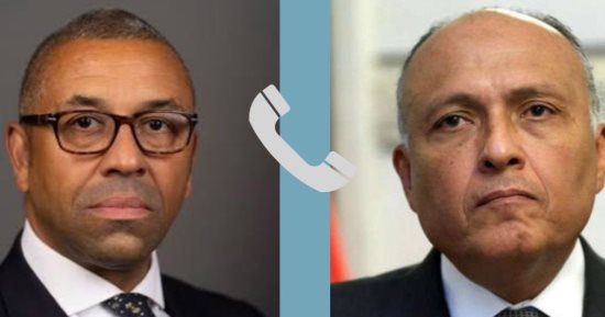 سامح شكرى يؤكد لوزير خارجية بريطانيا ضرورة وقف إطلاق النار فى السودان