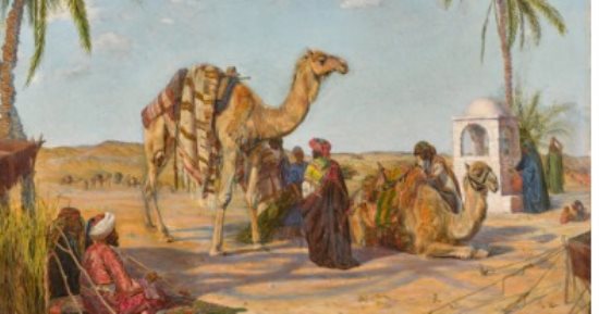 شاهد لوحة "قافلة على حدود الصحراء المصرية" بعد بيعها فى سوثبى