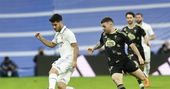 أسينسيو يسجل هدف تقدم ريال مدريد ضد سيلتا فيجو في الشوط الأول.. فيديو