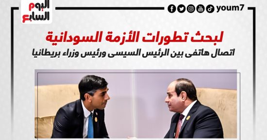 اتصال بين الرئيس السيسى ورئيس وزراء بريطانيا لبحث التطورات بالسودان.. إنفوجراف