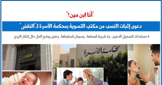 "أنا ابن مين؟" دعوى إثبات النسب من مكتب التسوية بمحكمة الأسرة لـ"النقض".. برلمانى