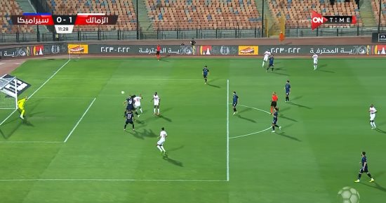 سيف الجزيرى يسجل الهدف الأول للزمالك فى شباك سيراميكا