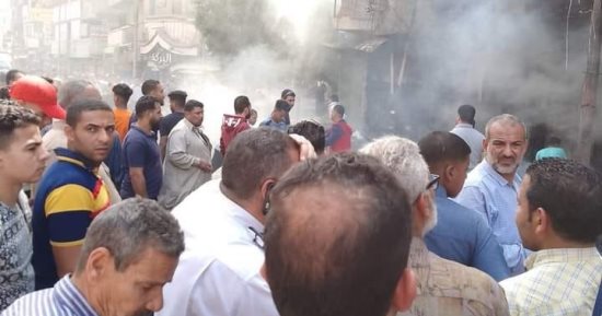 إصابة شخص فى حريق محلات أسفل عقار بمنيا القمح بالشرقية