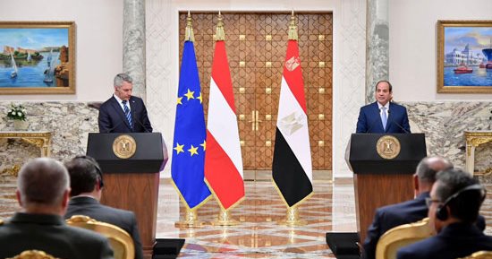 الرئاسة: الرئيس السيسى ومستشار النمسا ناقشا أوضاع السودان وفلسطين وسد النهضة