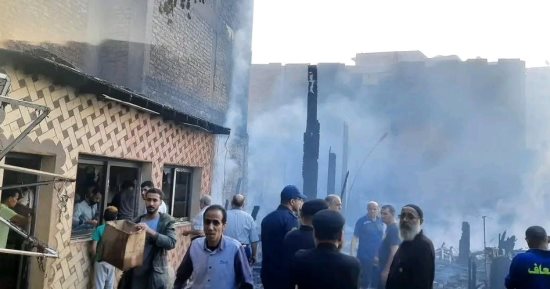 السيطرة على حريق كنيسة العذراء والملاك ميخائيل والأنبا كاراس بديروط دون خسائر 