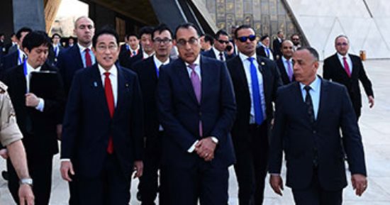 رئيس الوزراء يستقبل نظيره اليابانى بالمتحف المصرى الكبير ويعقدان مؤتمرا صحفيا