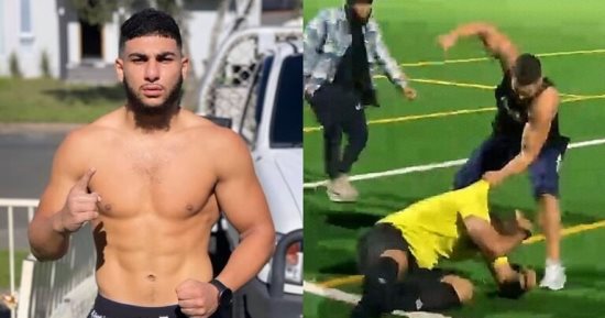 ملاكم من أصول عربية يقتحم ملعب كرة قدم فى أستراليا ويعتدى على الحكم.. فيديو