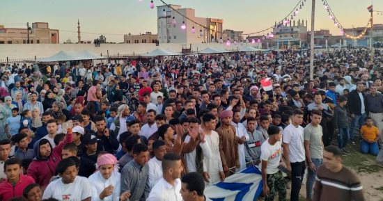 أهالى بئر العبد بشمال سيناء ينظمون احتفال شعبى بذكرى التحرير ودحر الإرهاب