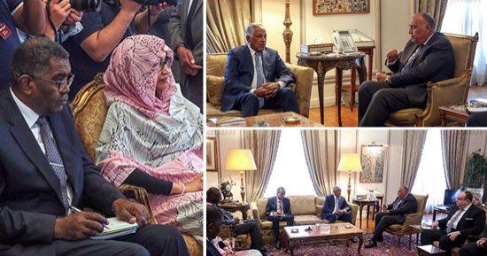البرهان يشكر مصر على استقبالها السودانيين الفارين من الحرب.. المبعوث الخاص لرئيس مجلس السيادة السودانى يسلم وزير الخارجية رسالة إلى الرئيس السيسى.. "شكرى": القيادة السياسية وجهت بتوفير الرعاية للأشقاء.. صور