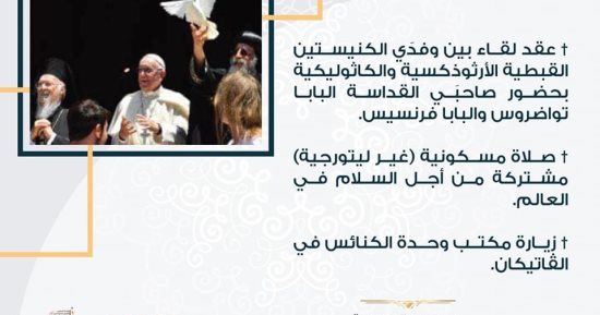 تفاصيل ملامح زيارة البابا تواضروس إلى الفاتيكان فى 10 مايو الجارى