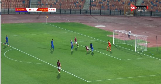 سيراميكا يتقدم 2 / 0 وطرد لاعب دكرنس فى الشوط الأول ببطولة كأس مصر