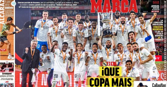 تتويج ريال مدريد بكأس ملك إسبانيا يتصدر عناوين صحف العالم 