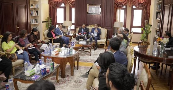 ضياء رشوان يعقد لقاءً مطولا حول الحوار الوطنى مع ممثلى وسائل الإعلام الأجنبية والعربية
