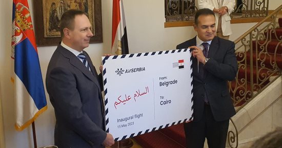 السياحة والآثار تشارك فى احتفالية تدشين خط الطيران المباشر من بلجراد إلى القاهرة